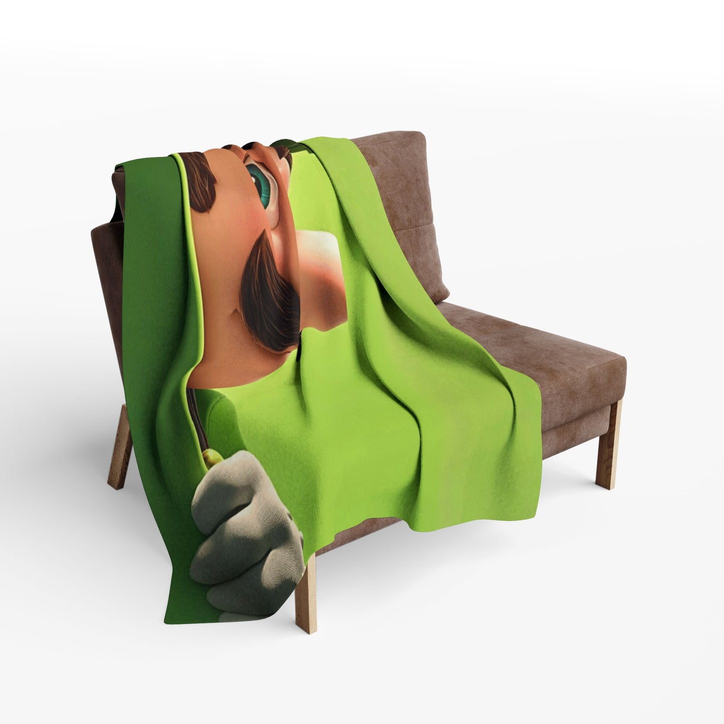 Luigi Peek Fleece Blanket – Green Video Game Character Throw