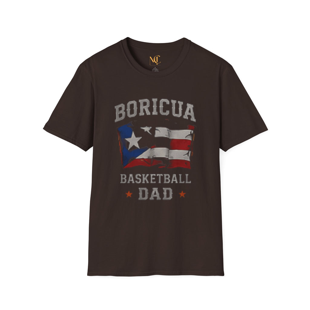 Boricua Basketball Dad T-Shirt — Puerto Rican Flag Pride Tee