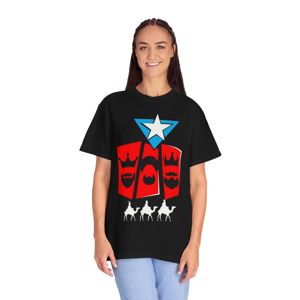 The Three Kings T-Shirt — Puerto Rican Three Kings Graphic Tee (Star & Crown Silhouettes)