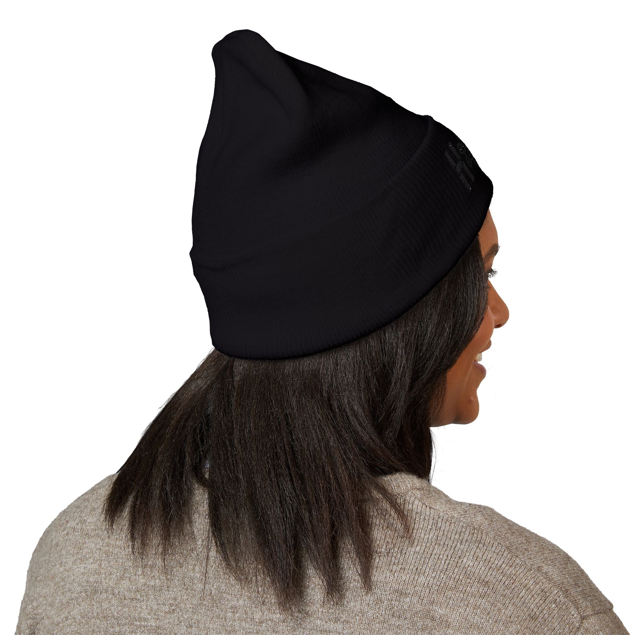 Embroidered 'Holi' Symbol Knit Hat Puerto Rico Beanie Hat – Boricua Pride Cuffed Winter Hat