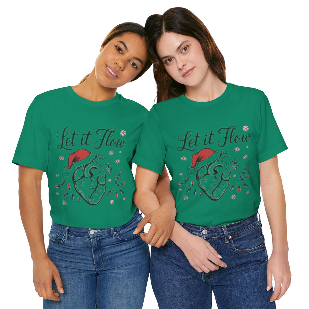 Let It Flow Heart Tee  Christmas Anatomical Heart Shirt