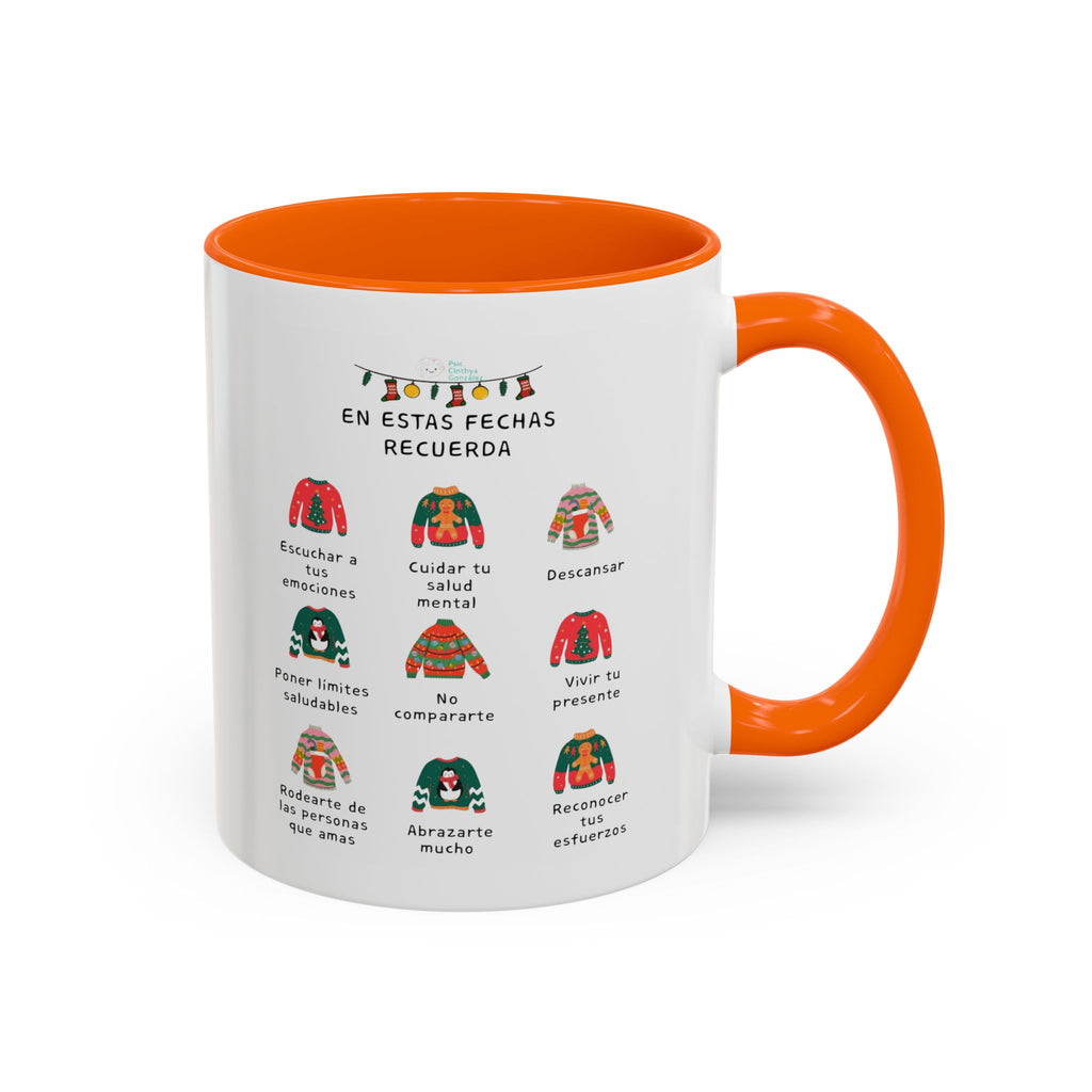 Coffee Mug — 'En Estas Fechas Recuerda' Holiday Sweater Reminder Accent Mug (11/15oz)