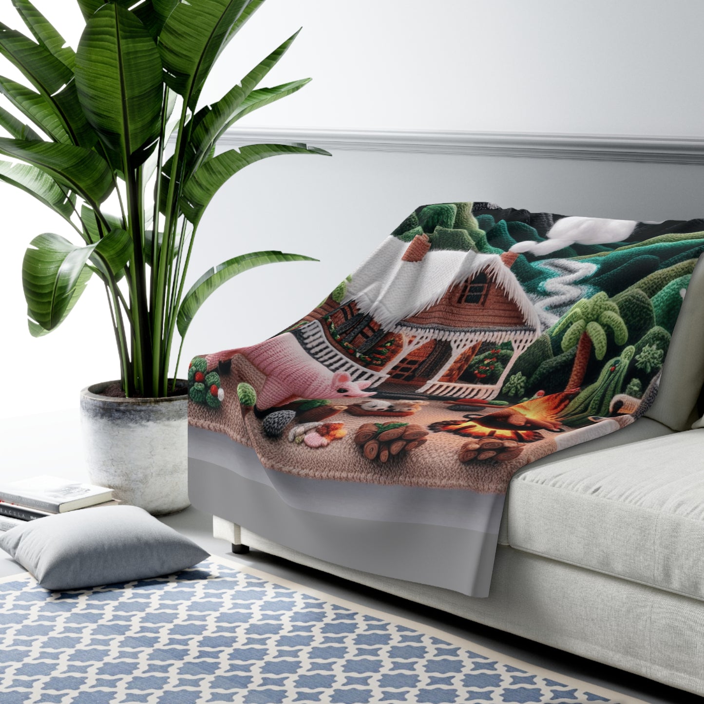 Sherpa Fleece Blanket - Puerto Rico Christmas Decor and Holiday Gift