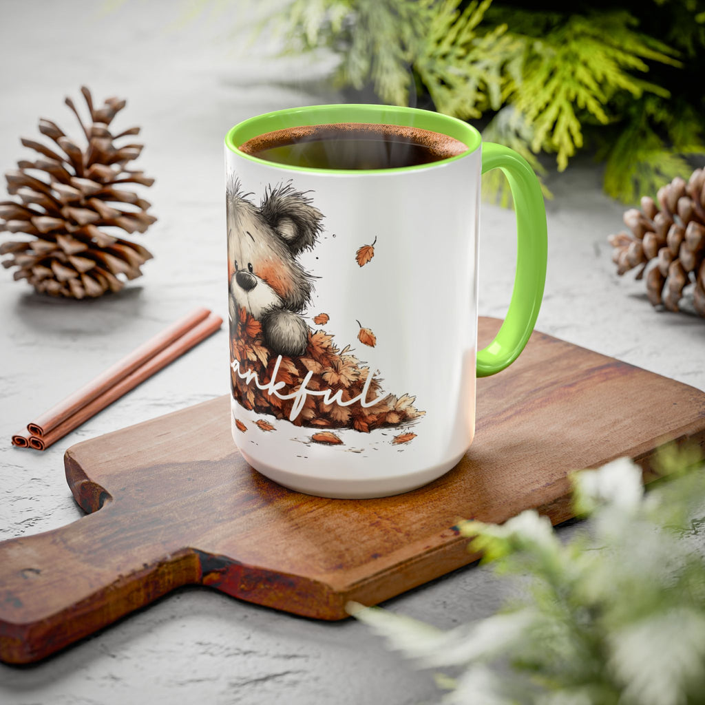 Thankful Bear Autumn Mug — Cute Fall Coffee Cup (11oz, 15oz)