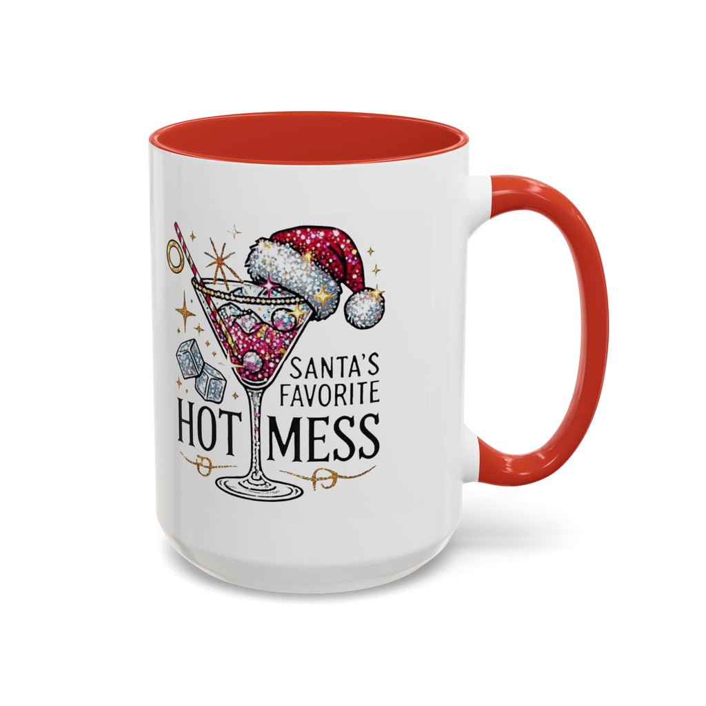 Accent Coffee Mug - "Santa's Favorite Hot Mess" Holiday Cocktail Mug (11/15 oz)