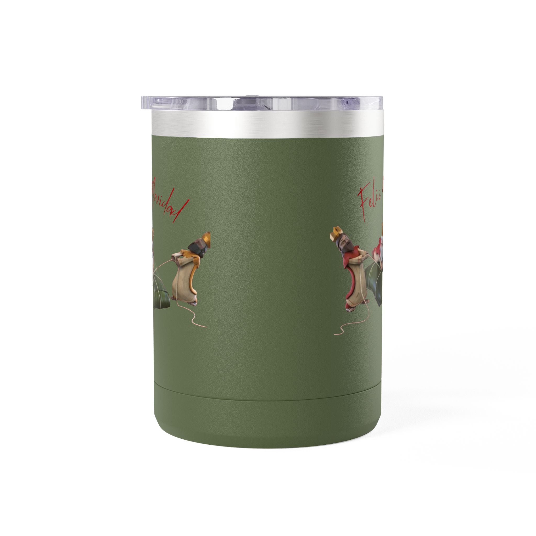 3 KINGS Holiday Travel Tumbler — 'Feliz Navidad' Dachshund Santa Design Coffee Cup for Fun Celebrations