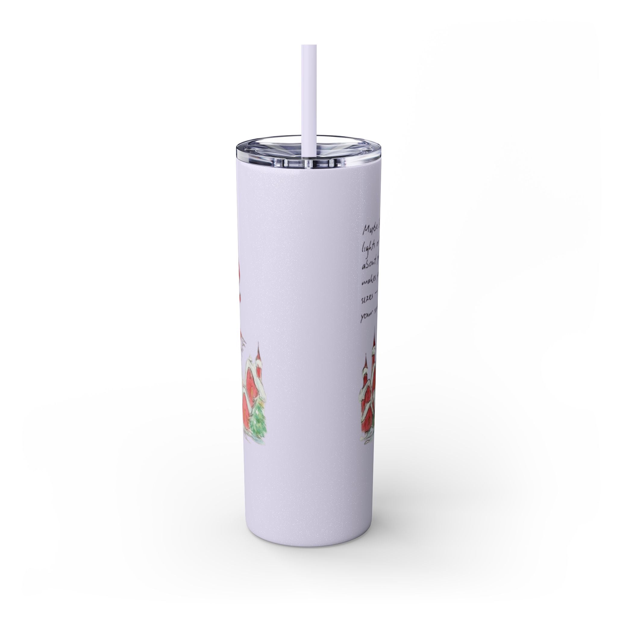 Grinch Christmas Skinny Tumbler with Straw — Dr. Seuss Holiday Quote Design, 20oz Christmas Mugs Collection