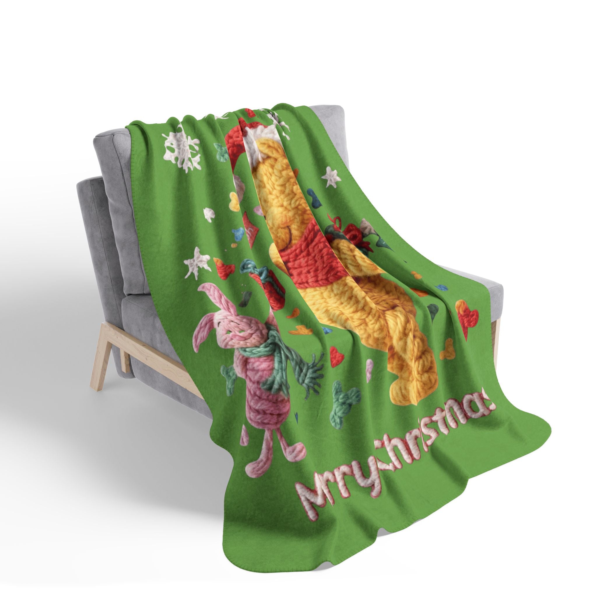 Winnie the Pooh Merry Christmas Fleece Sherpa Blanket Santa’s Little Snuggle Blanket