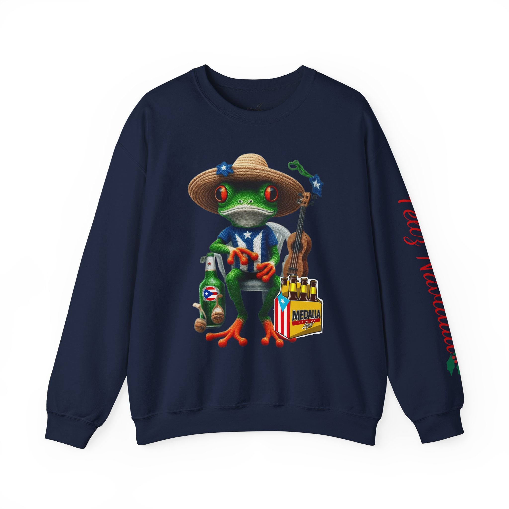 Frog Coqui Crewneck Sweatshirt – Coquito y Medalla Puerto Rican Vibes