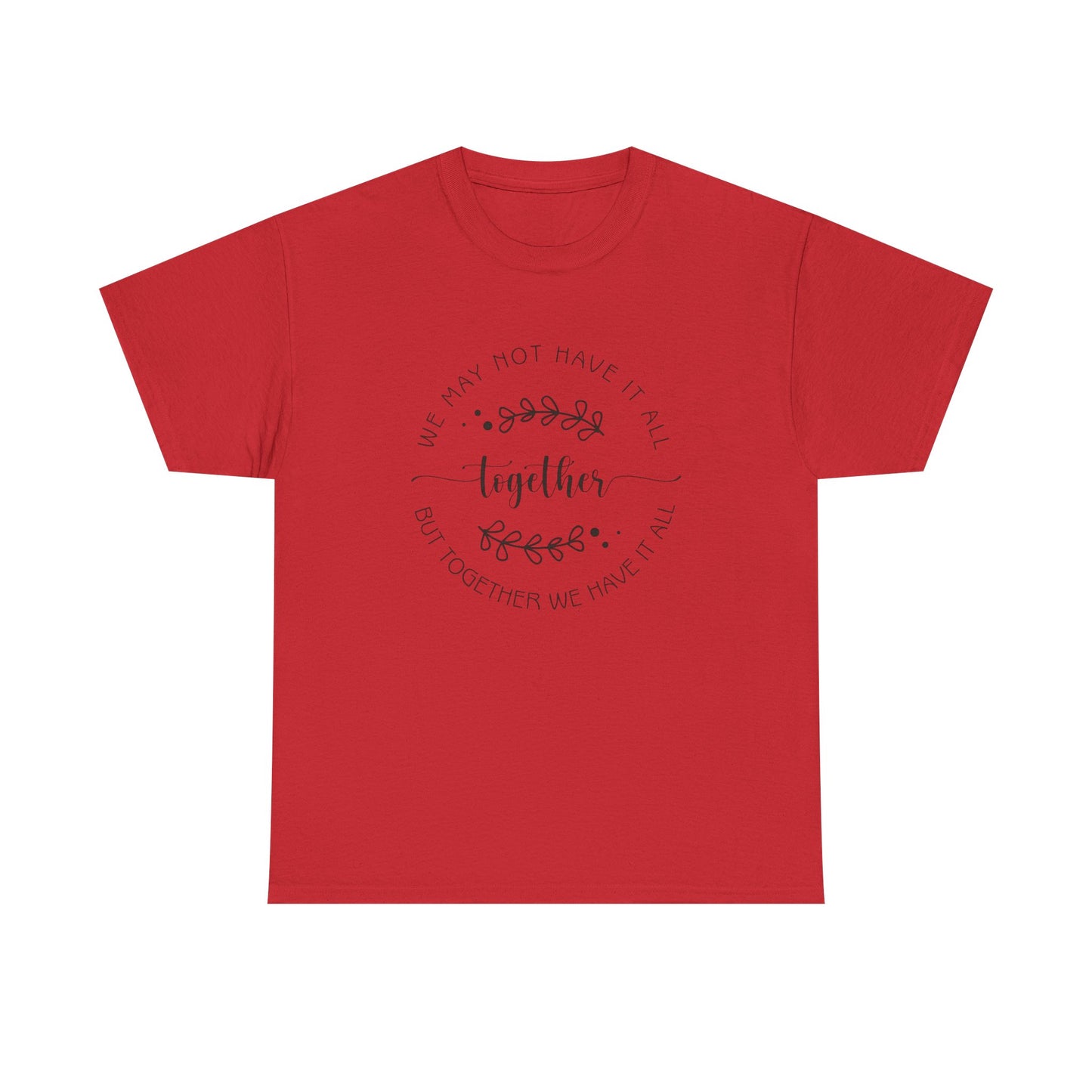 Together Floral Circle Tee  "Together" Inspirational Family Unity Shirt