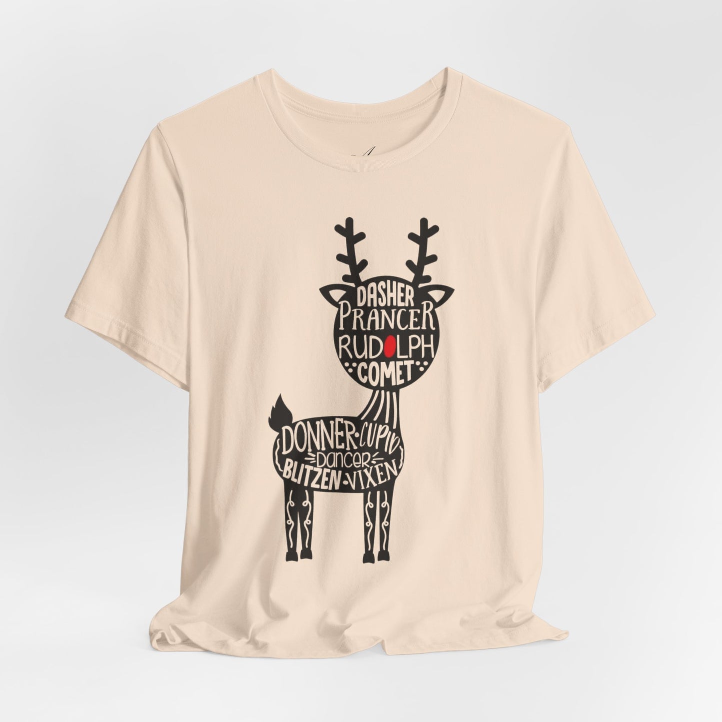 Christmas Reindeer Graphic Tee - Unisex Jersey Short Sleeve Shirt
