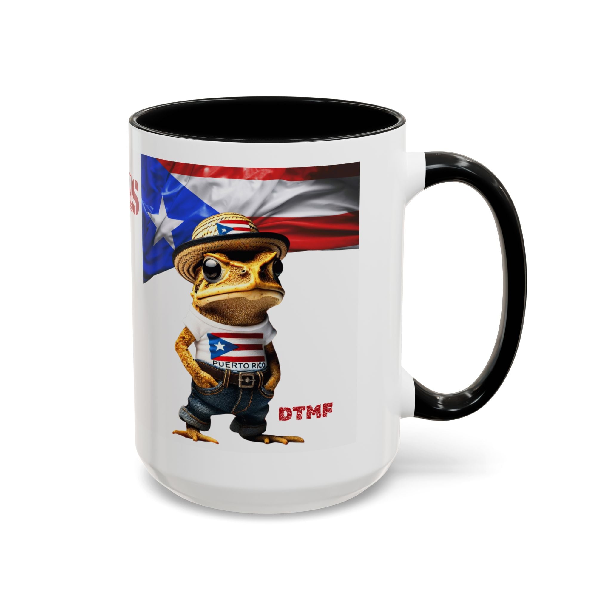 Puerto Rican Frog Character Coffee Mug - Fun Accent Mug for Coffee Lovers