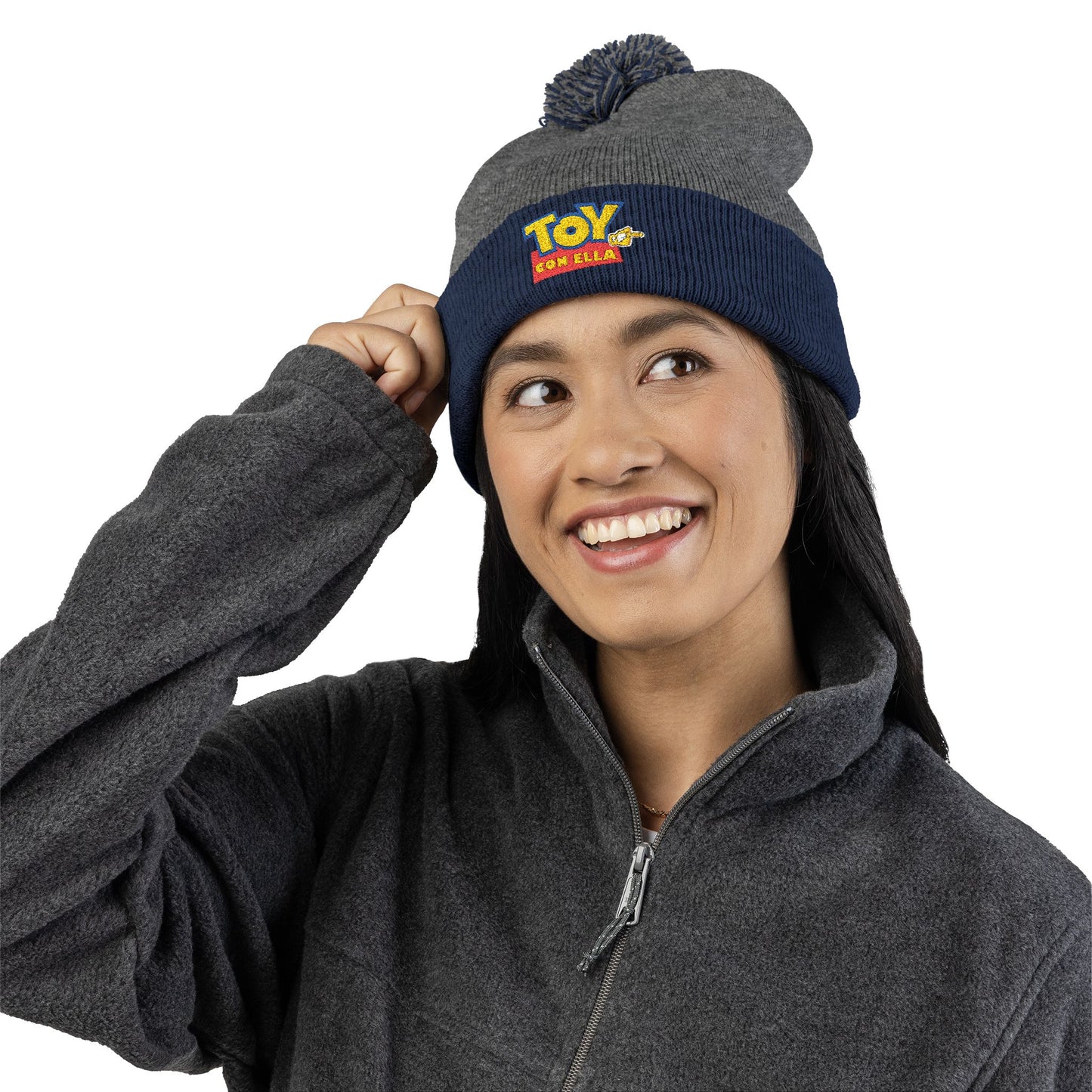 Toy Story Embroidered Pom-Pom Knit Cap Humor Cuffed Beanie – Warm, Soft & Sassy Winter Hat