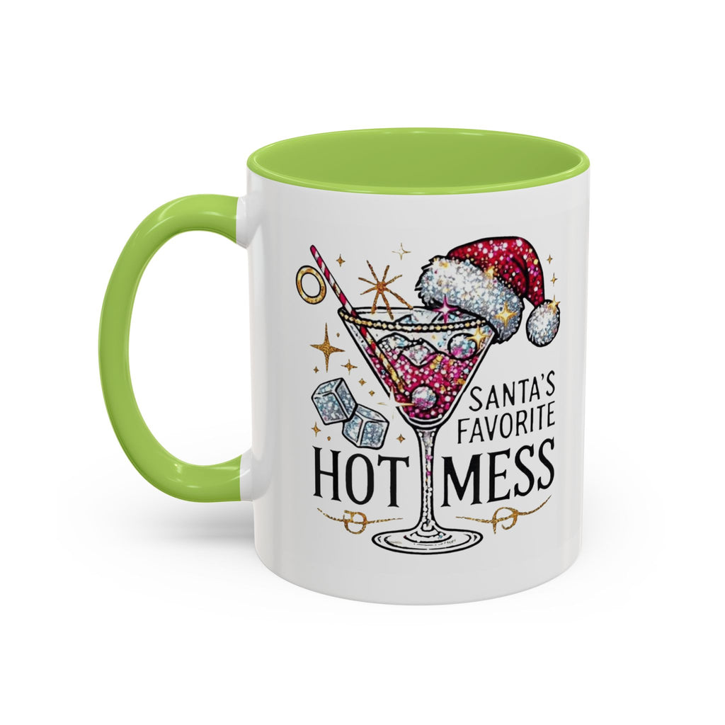 Accent Coffee Mug - "Santa's Favorite Hot Mess" Holiday Cocktail Mug (11/15 oz)