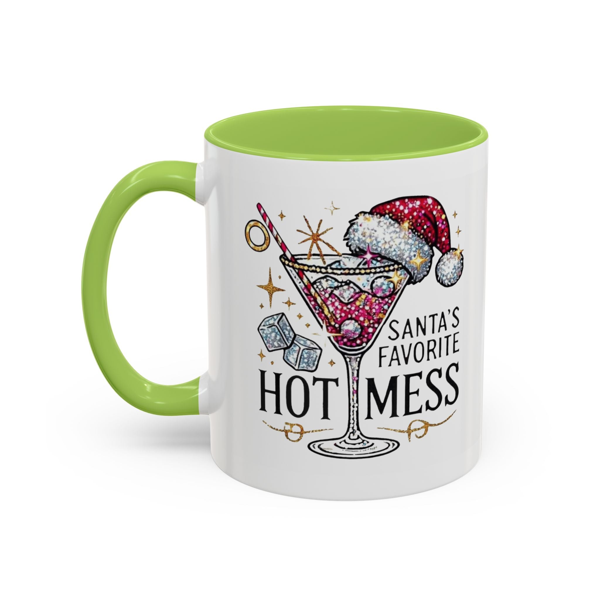 Accent Coffee Mug - "Santa's Favorite Hot Mess" Holiday Cocktail Mug (11/15 oz)