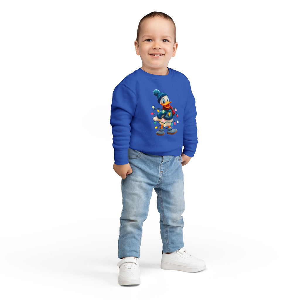 Toddler Sweatshirt  Festive Donald Duck Holiday Lights Pullover