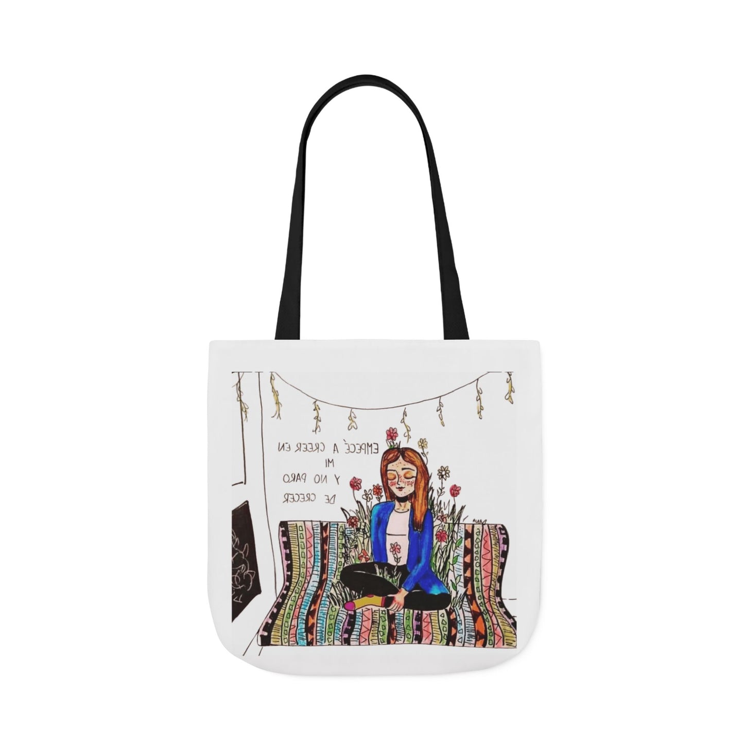 Lleva inspiración contigo a donde vayas Bohemian Style Canvas Tote Bag, Inspirational Art, Ideal for Gifts, Eco-Friendly Shopping, Beach Days, Travel Adventures