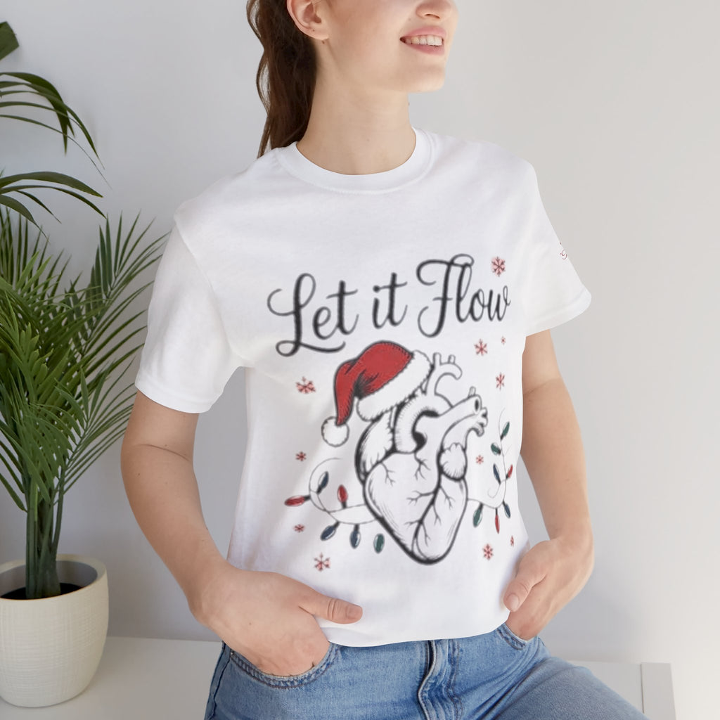 Let It Flow Heart Tee  Christmas Anatomical Heart Shirt