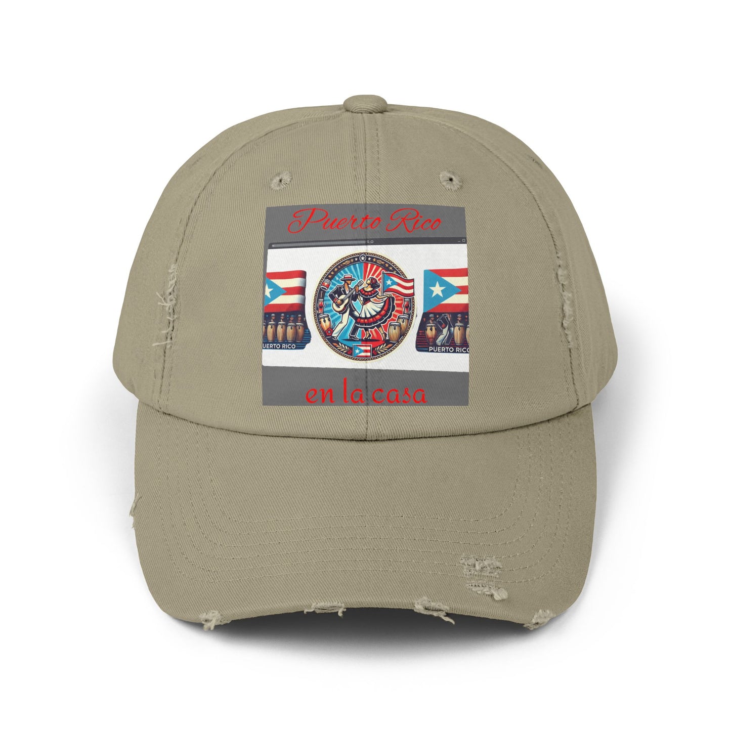 Puerto Rico Pride Distressed Cap, Unisex Baseball Cap, Travel Hat, Gift for Him or Her, Caribbean Spirit, Summer Fashion