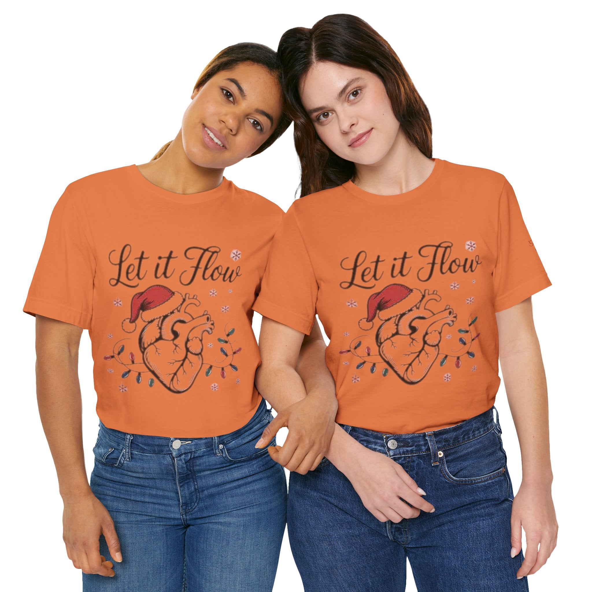 Let It Flow Heart Tee  Christmas Anatomical Heart Shirt