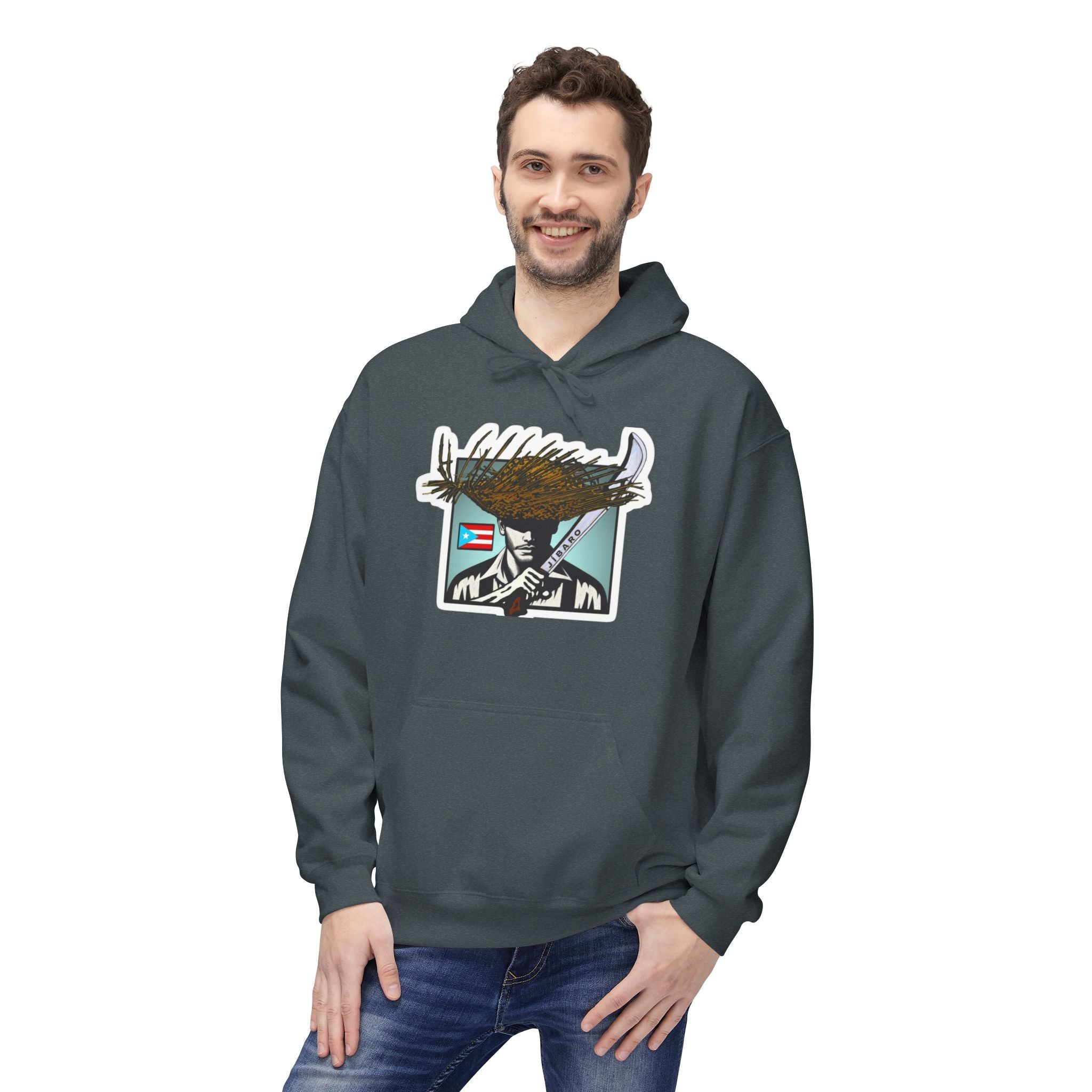 Gíbaro Hoodie  Puerto Rican Pride Pullover with Flag Machete Design