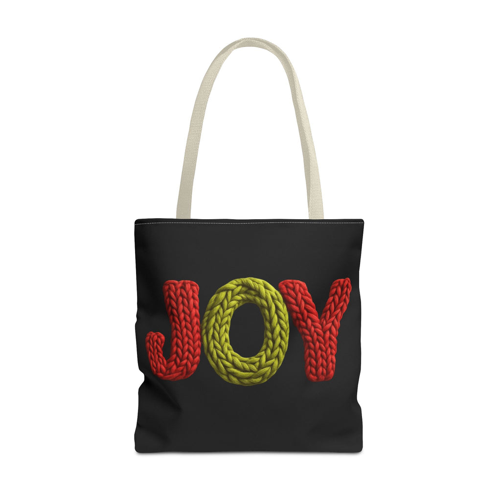 Christmas Tote Bag  Festive Holiday DesigJoy Knit Tote Bag  Colorful 'JOY' Yarn Design, Cozy Holiday Gift Tote