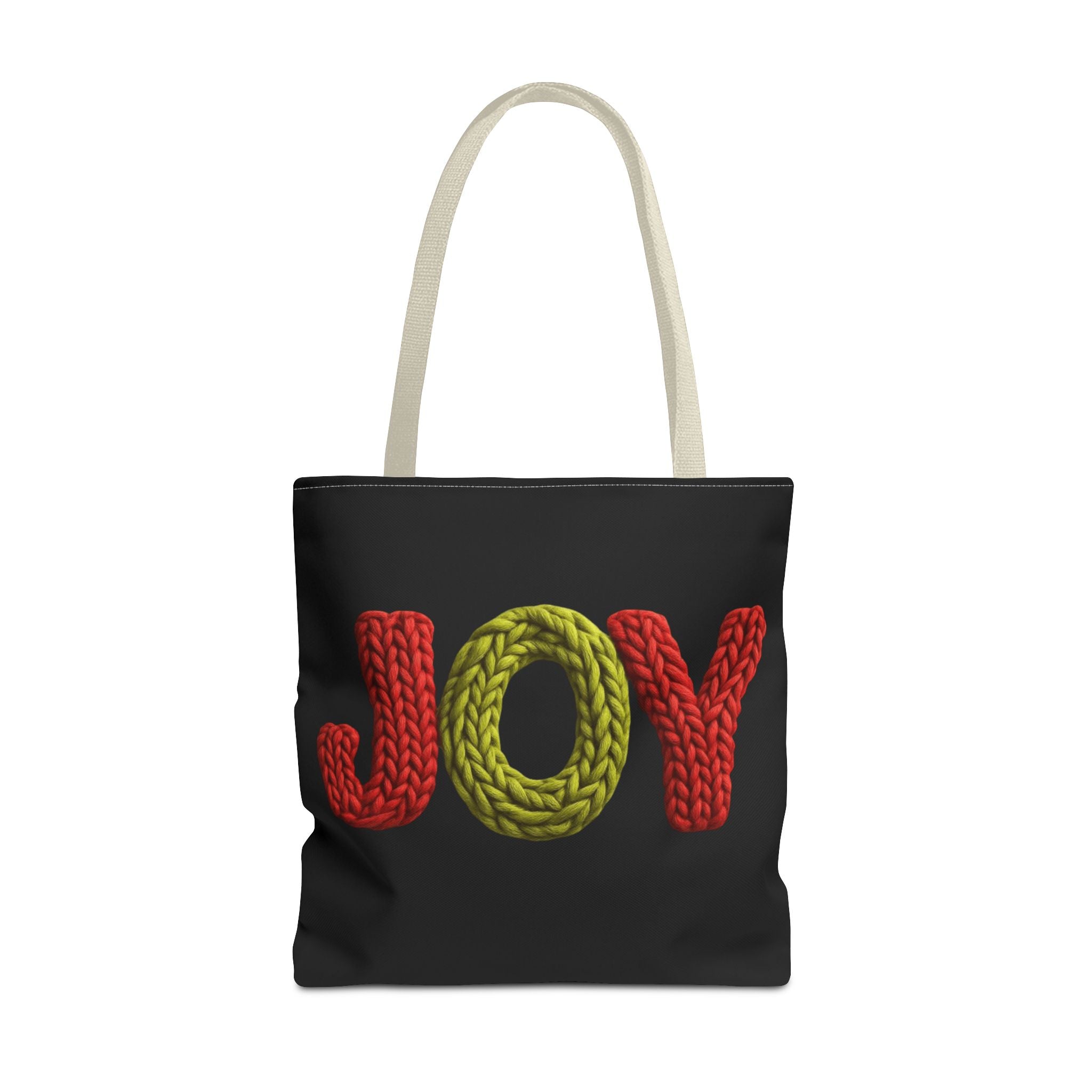 Christmas Tote Bag  Festive Holiday DesigJoy Knit Tote Bag  Colorful 'JOY' Yarn Design, Cozy Holiday Gift Tote