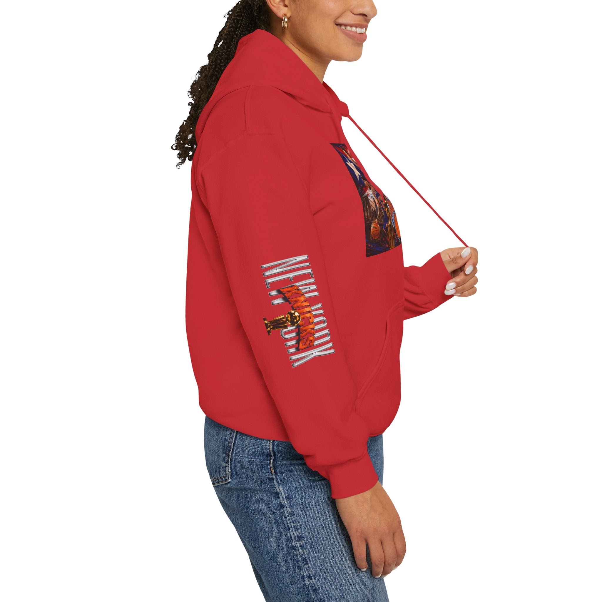 NY-K Retro Player Collage Hoodie — Basketball Fan Sweatshirt