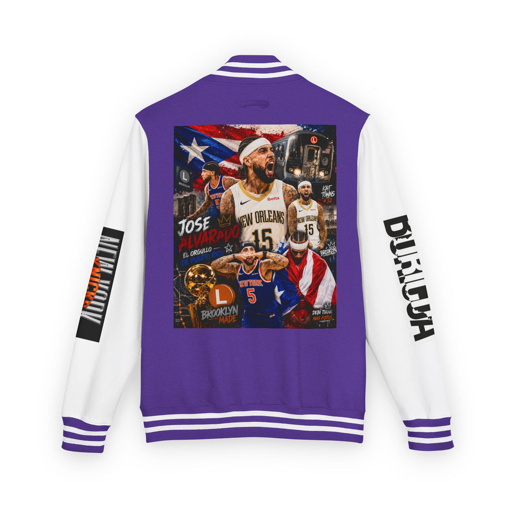 Basketball-Inspired Letterman Jacket — Men's Retro Varsity Sports Jacket Jose AlvarTribute Varsity Jacket