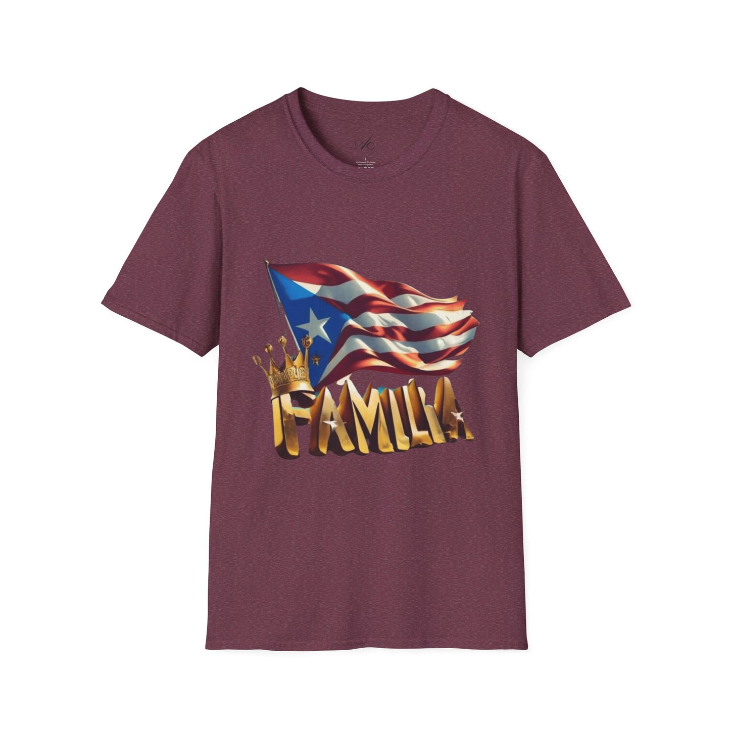 Puerto Rican Familia T-Shirt, Unisex Softstyle Tee, Patriotic Shirt, Family Unity Gift, Summer Celebration Apparel