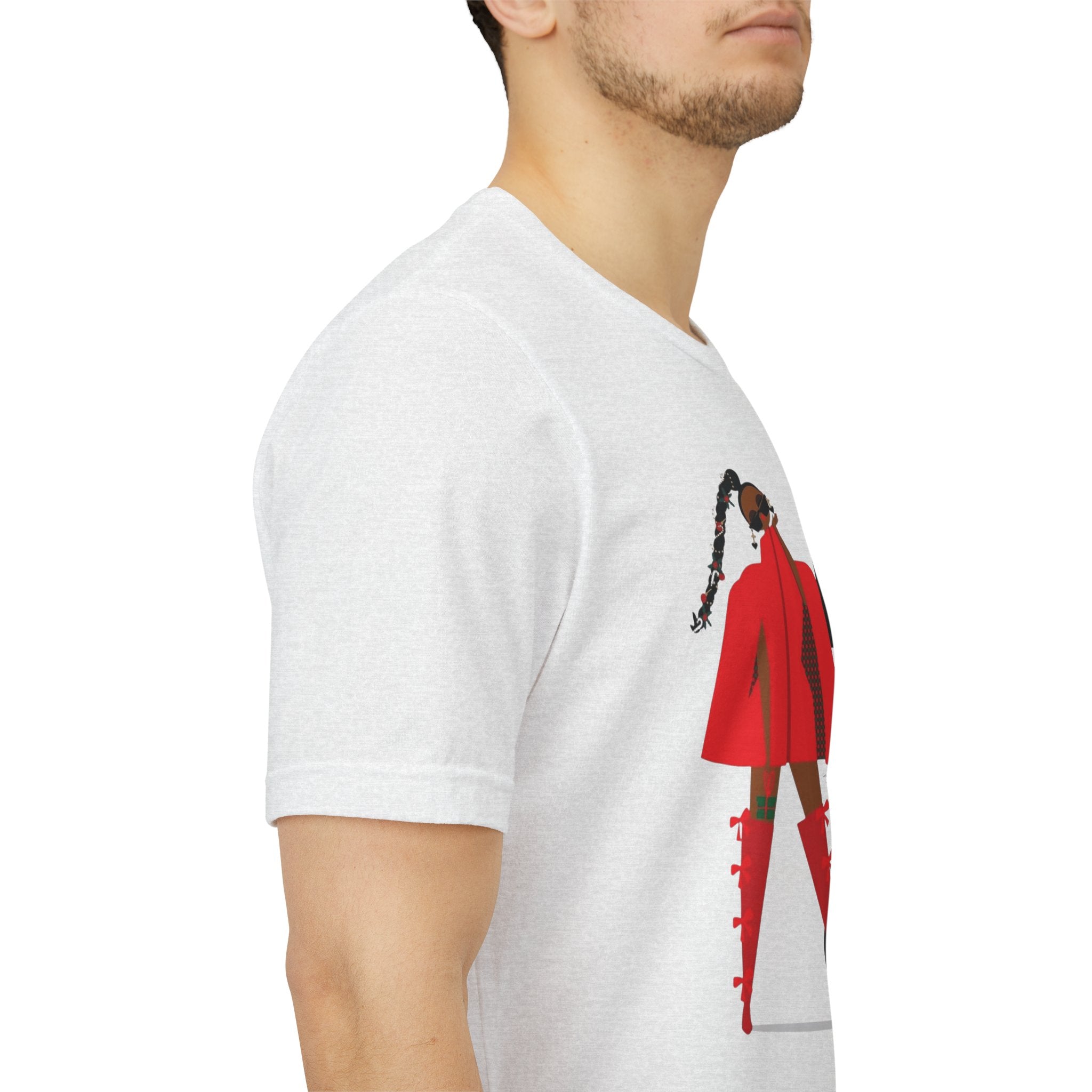 December Fashion Tee  Red Coat Model Graphic Shirt
