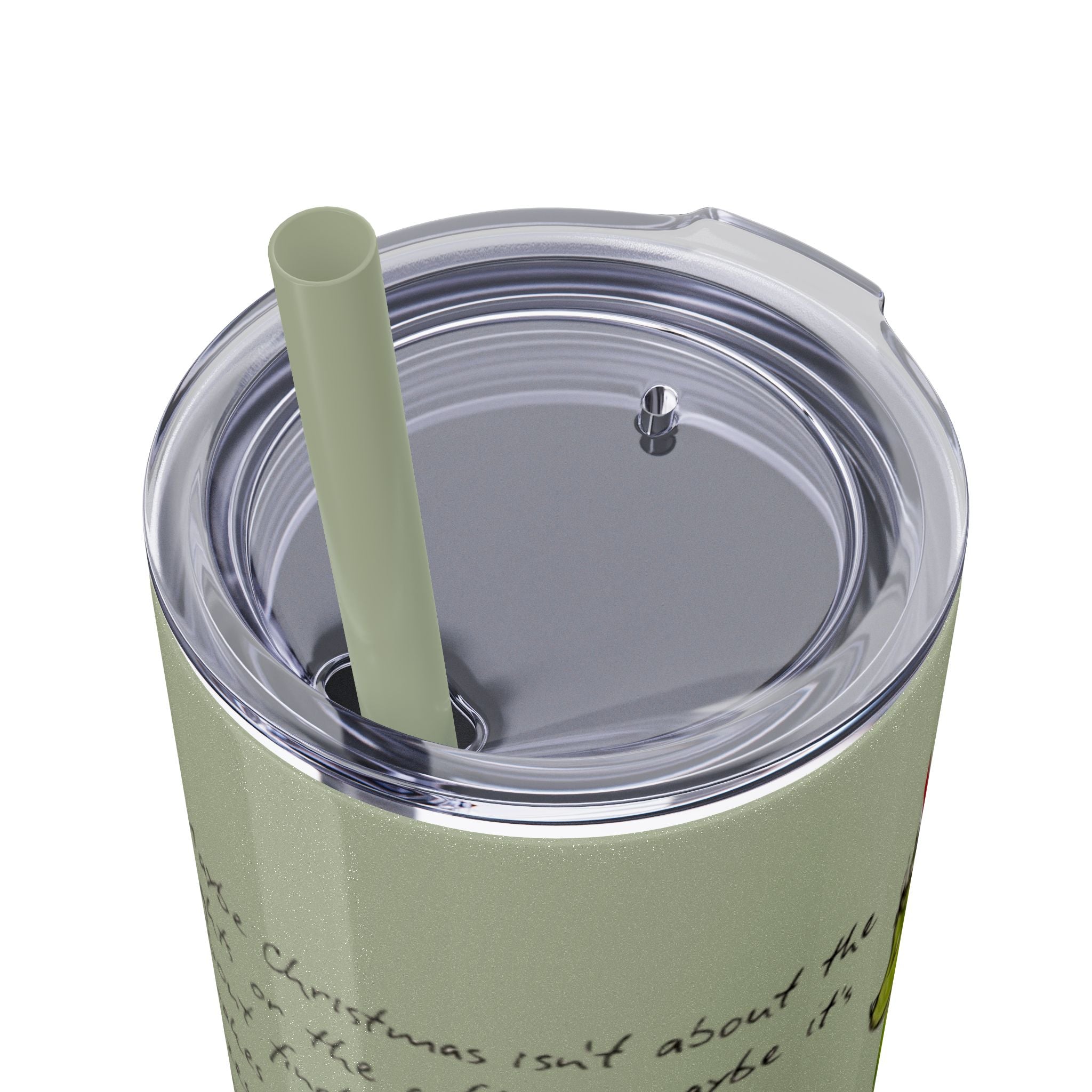 Grinch Christmas Skinny Tumbler with Straw — Dr. Seuss Holiday Quote Design, 20oz Christmas Mugs Collection