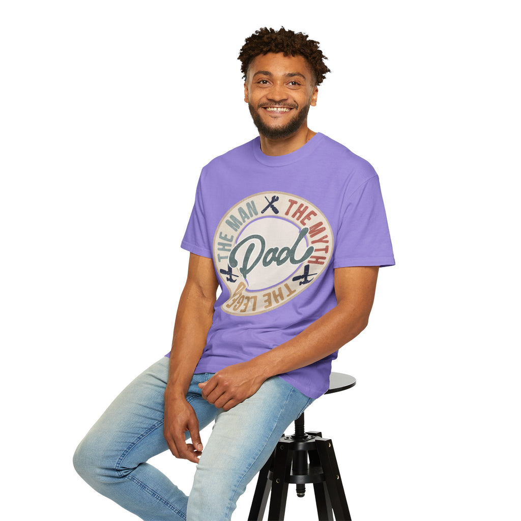Dad Retro Badge T-Shirt — “Dad: The Man, The Myth, The Legend” Father’s Day Tee