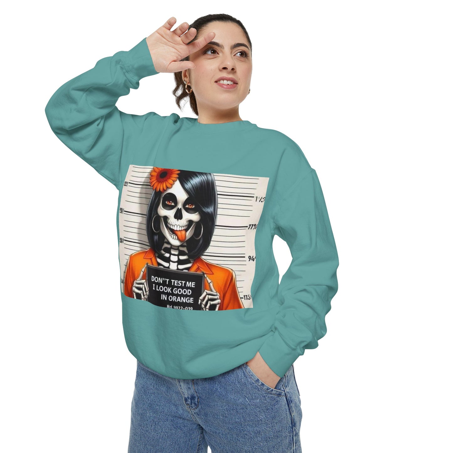 “Too Cool to Be Cold” Funny Sweater Unisex Skull Sweatshirt with Quote | Cozy Halloween Fashion, Gift for Fall Celebrations,