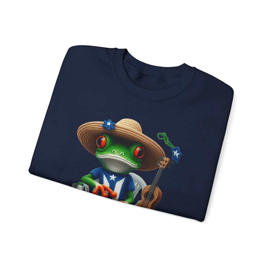 Frog Coqui Crewneck Sweatshirt – Coquito y Medalla Puerto Rican Vibes