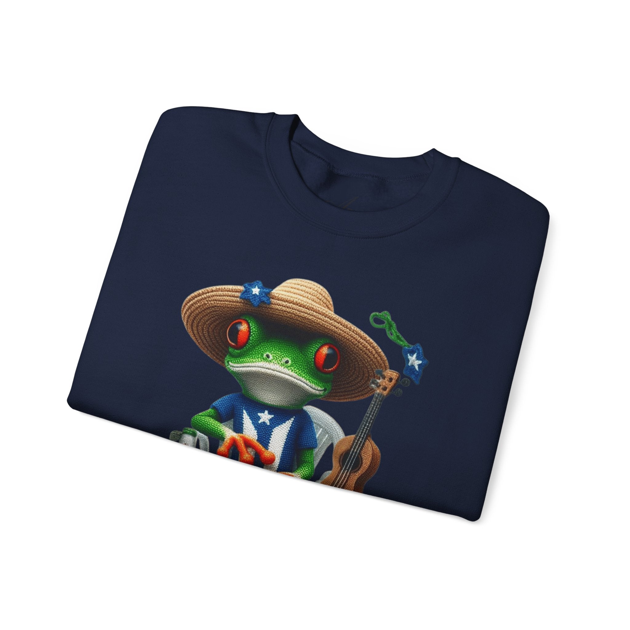 Frog Coqui Crewneck Sweatshirt – Coquito y Medalla Puerto Rican Vibes