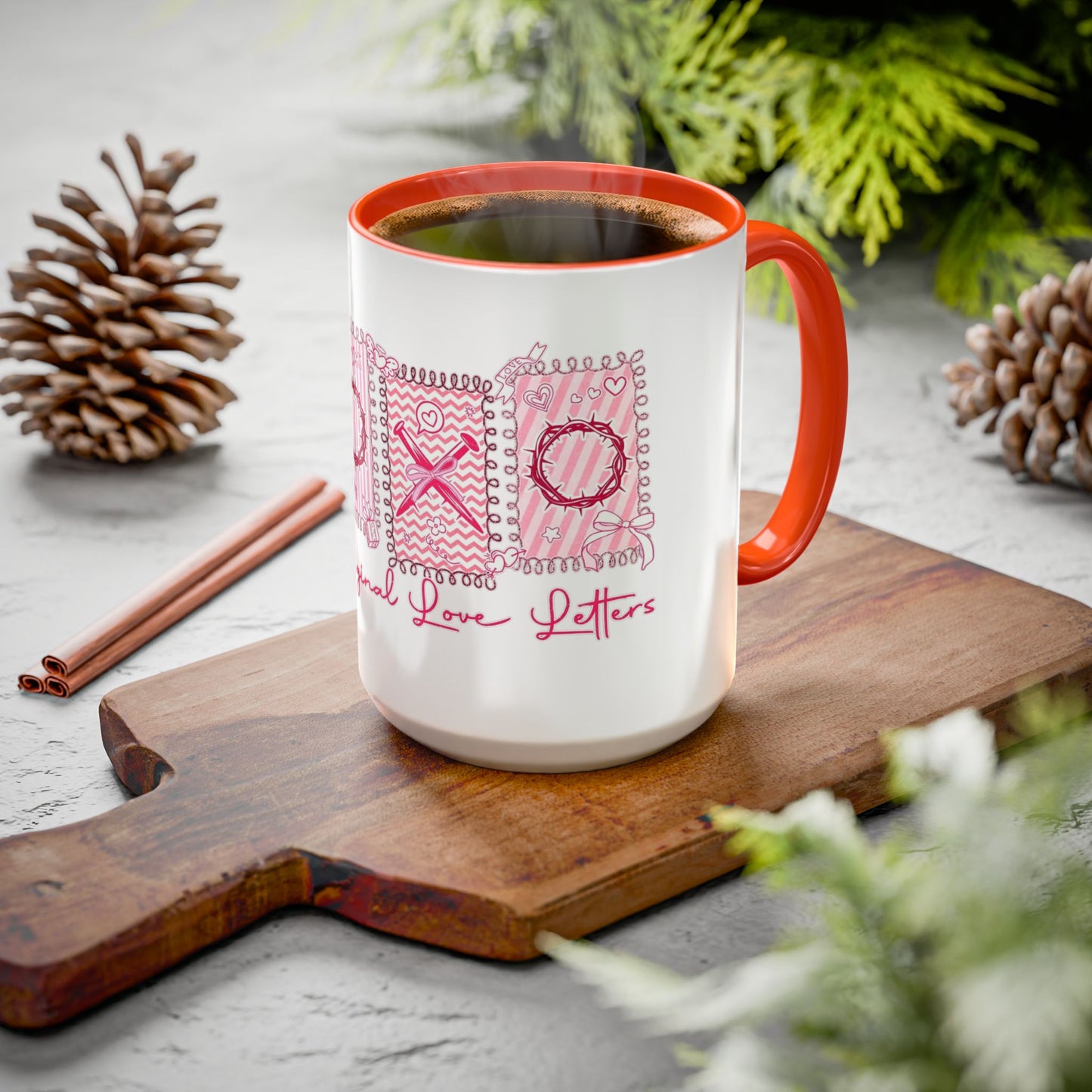Love Letters XOXO Ceramic Mug — Colorful 11oz & 15oz Coffee Cup