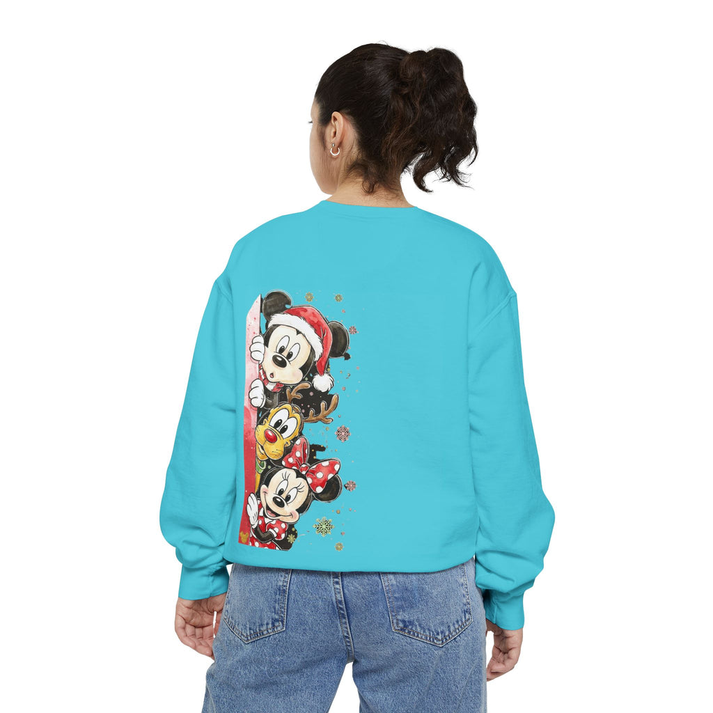 Christmas Disney Characters Sweatshirt  Mickey, Minnie & Pluto Holiday Crew Cartoon Christmas T-shirts and Sweaters