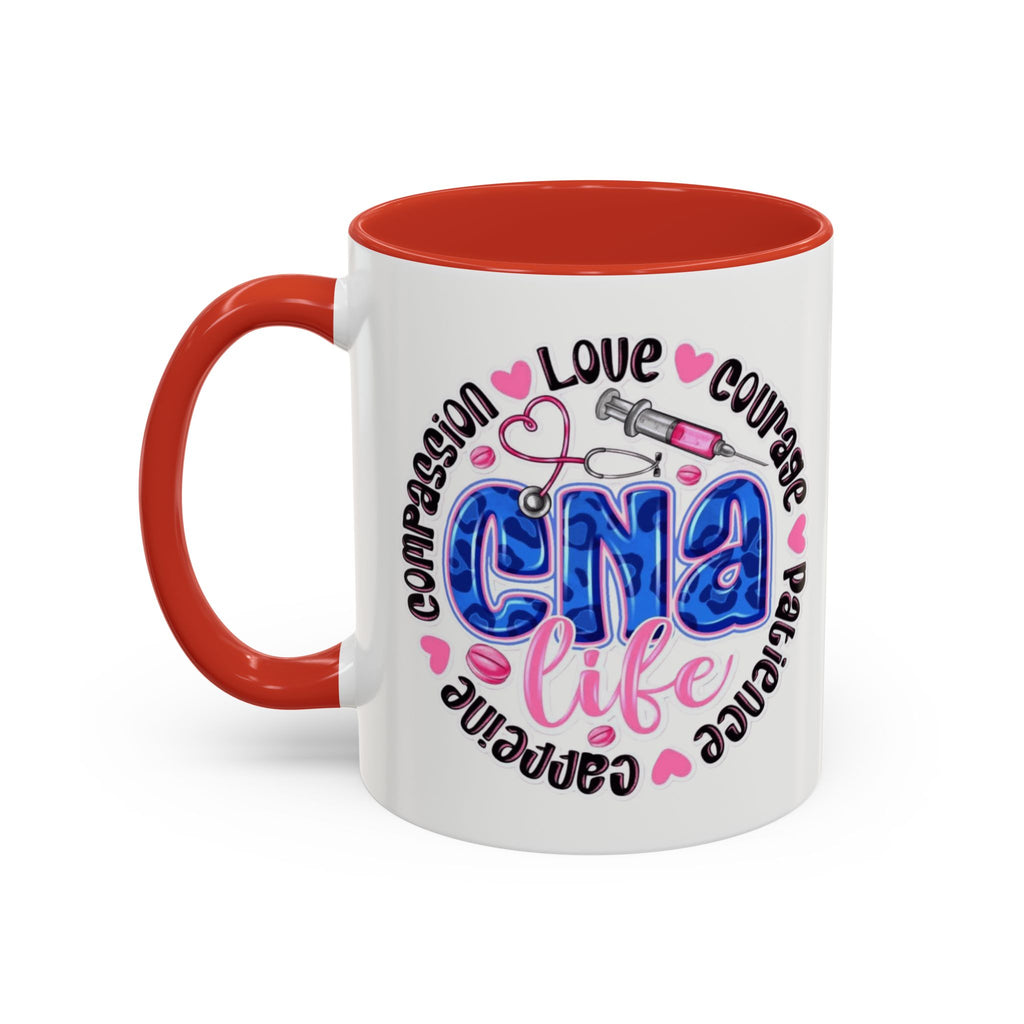 CNA Life Coffee Mug — Compassion, Courage & Patience Accent Mug (11/15oz) Medical Christmas Mug