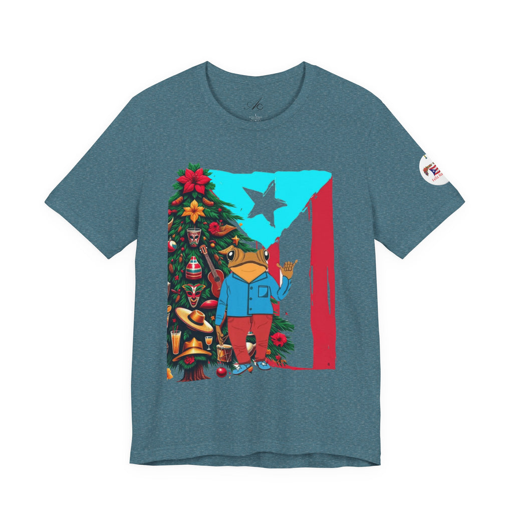 Puerto Rico Holiday T-Shirt  Coquí by Christmas Tree Graphic Puerto Rico’s Navidades
