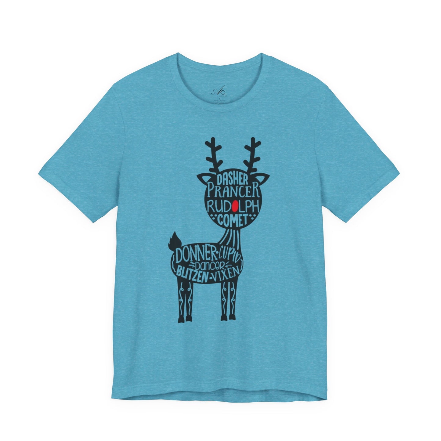 Christmas Reindeer Graphic Tee - Unisex Jersey Short Sleeve Shirt