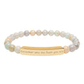 Remenber who you are Engraved Natural Stone Stretch Bracelet – Personalized Bar Bead Bracelet