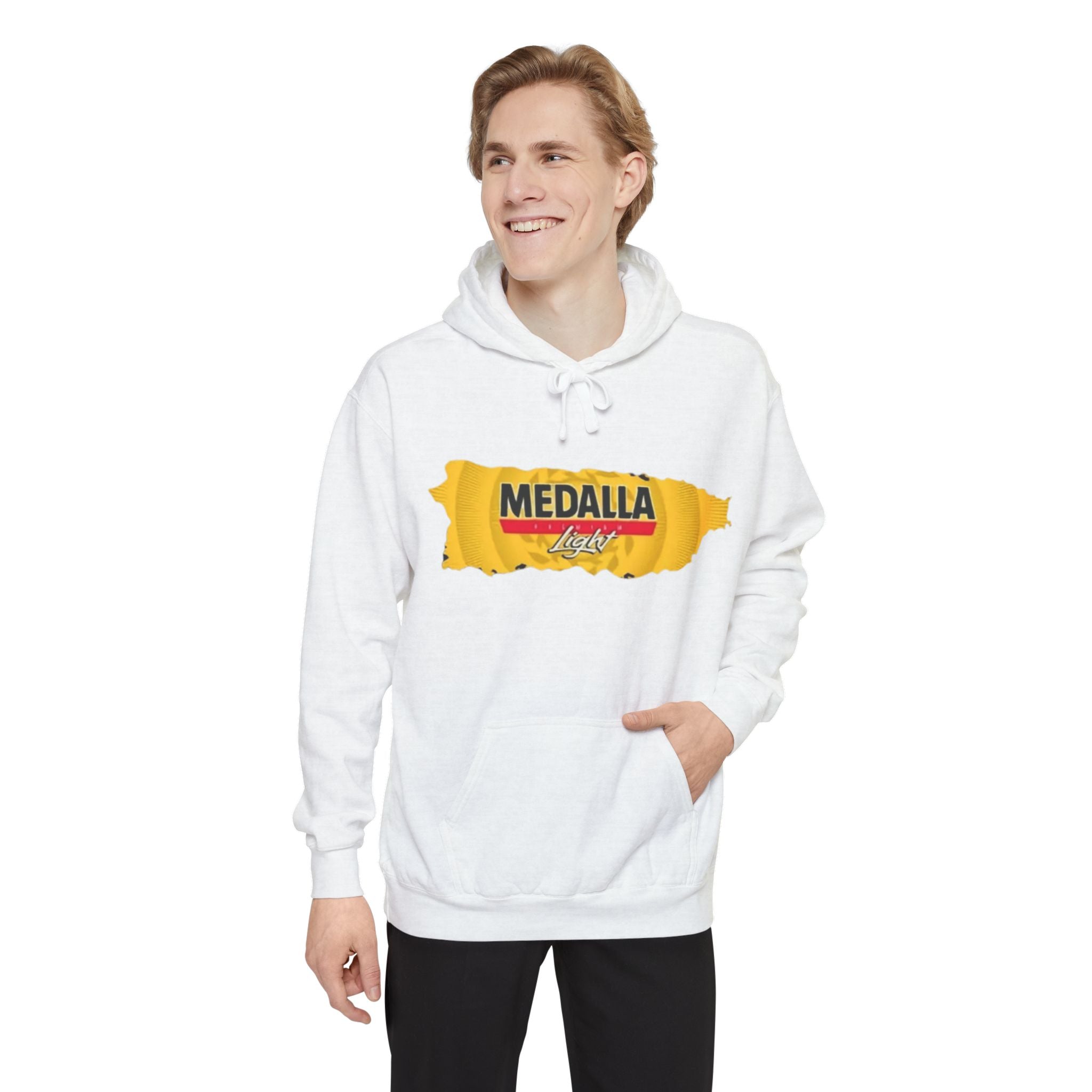 Medalla Light Logo Hoodie Vintage Beer Brand Pullover Puerto Rico Navidade