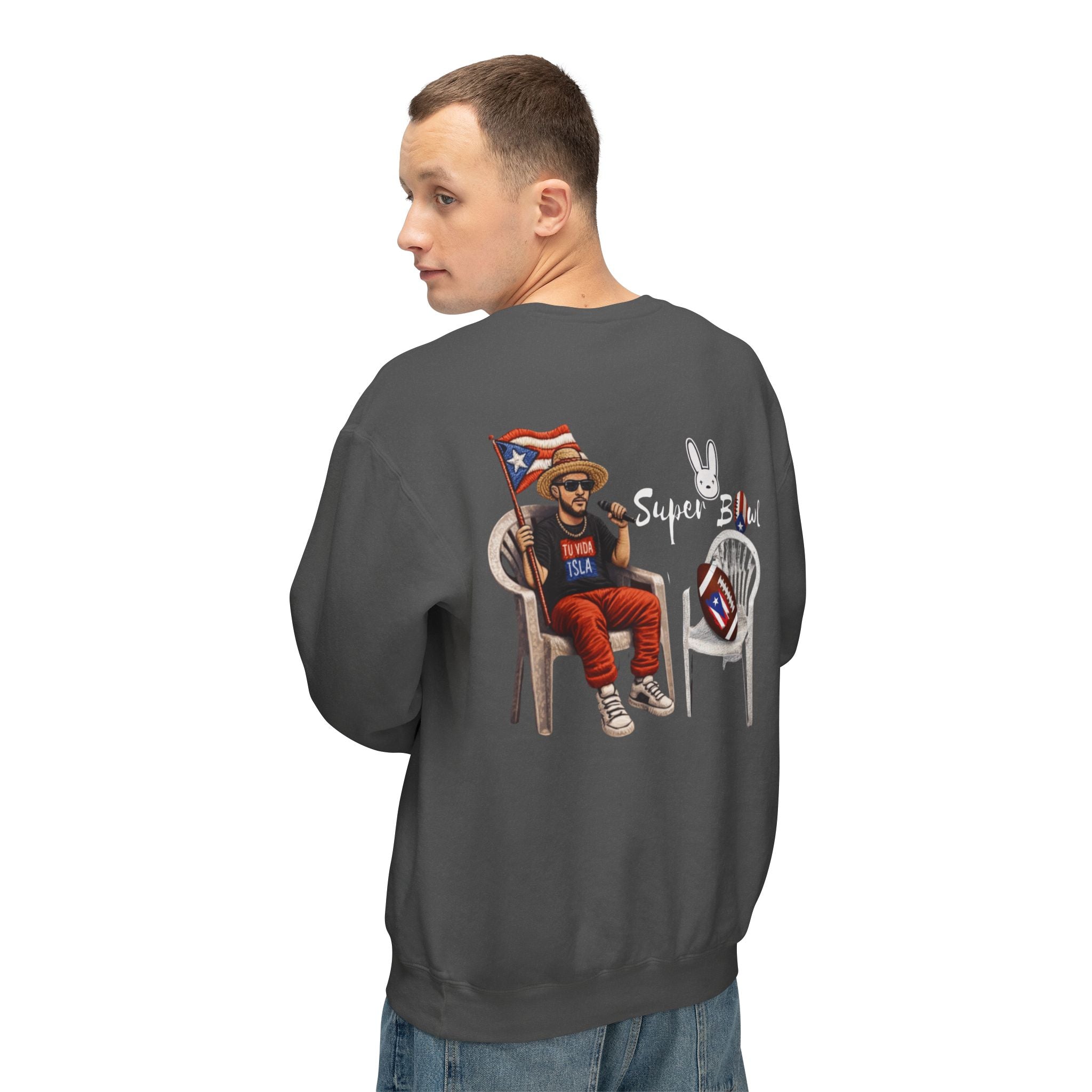 Benito Super Bowl 94 Puerto Rico Shirt Chair Vibes Crewneck Sweatshirt