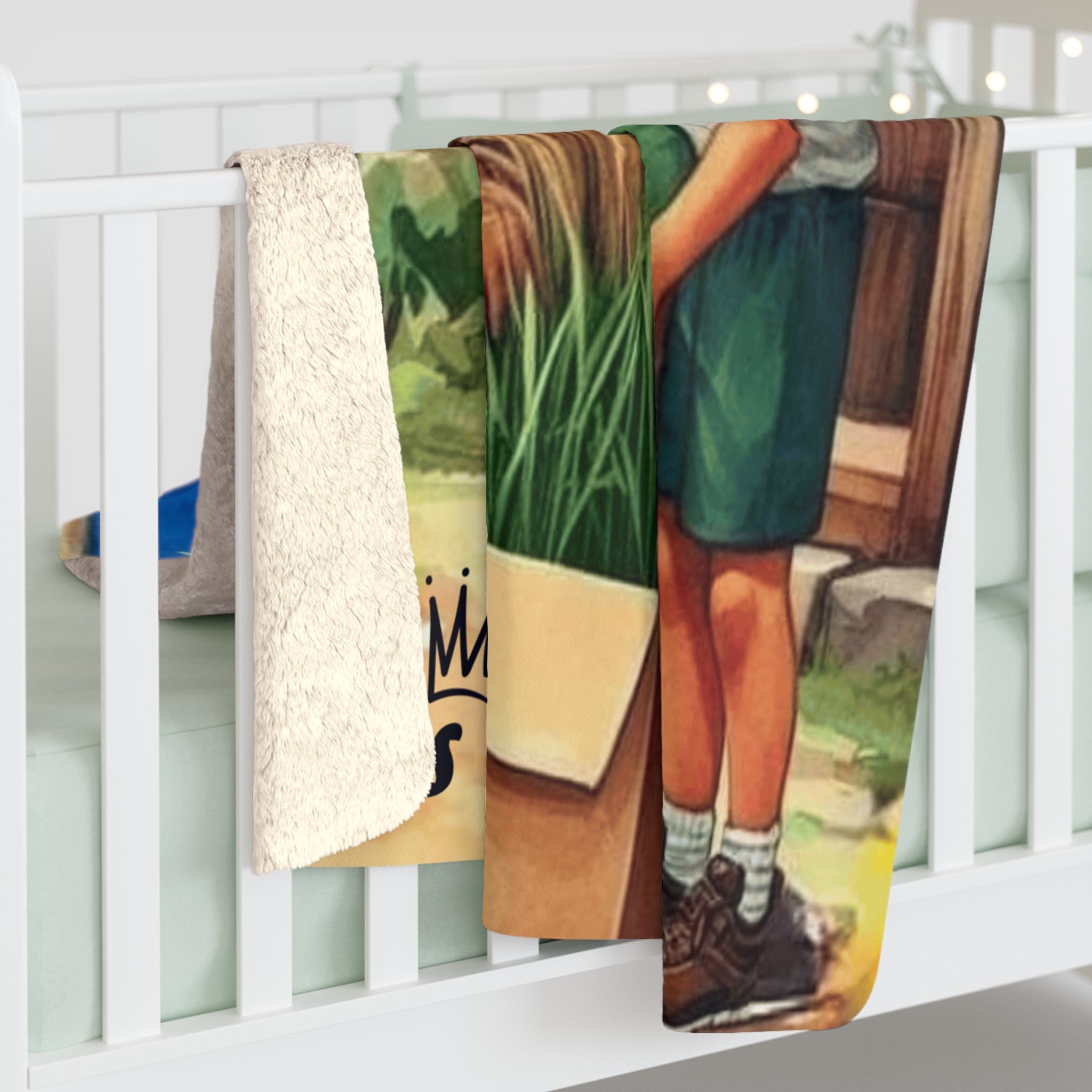 Sherpa Fleece Blanket  Puerto Rican Three Kings Day (Feliz Día de Reyes) Kids Design