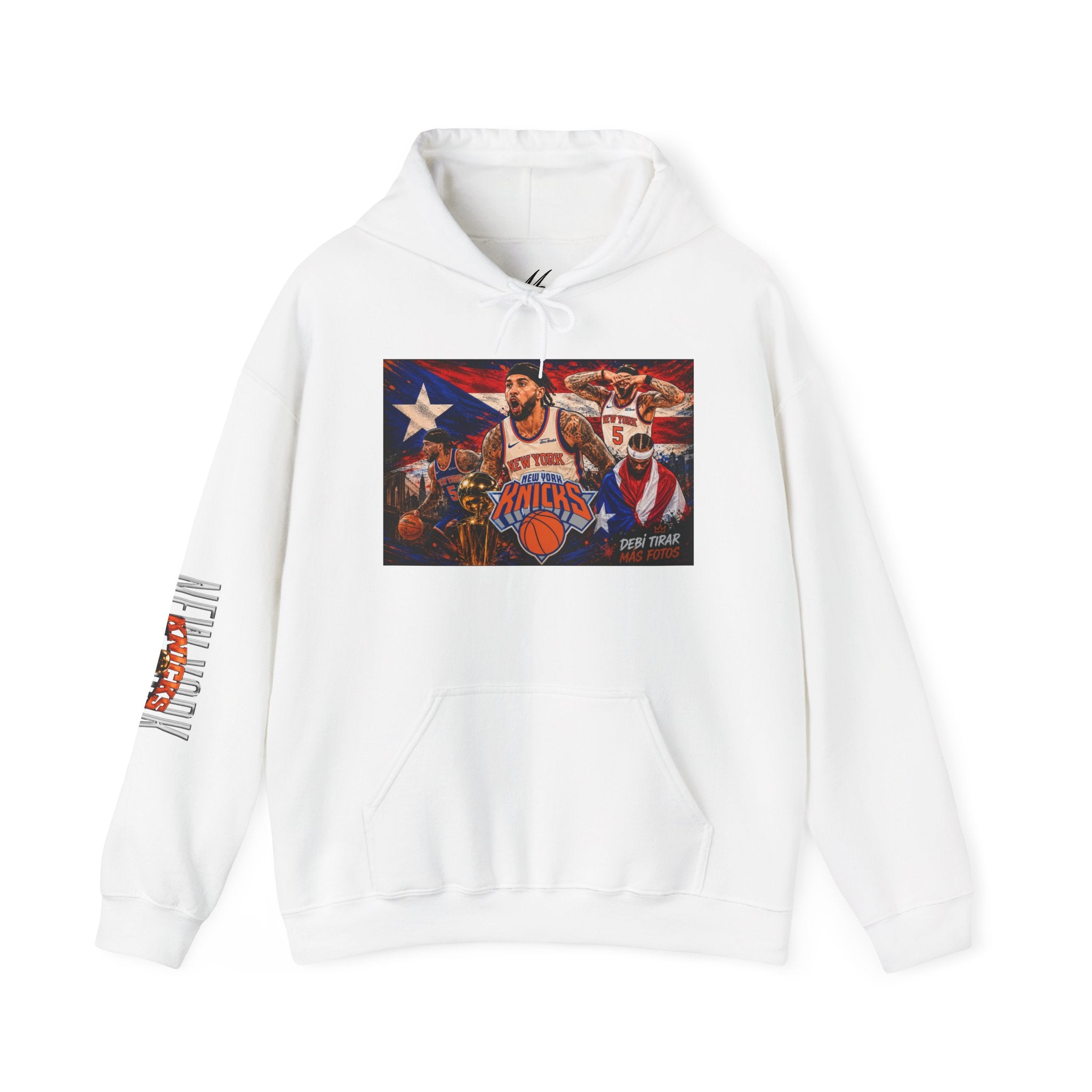 NY-K Retro Player Collage Hoodie — Basketball Fan Sweatshirt