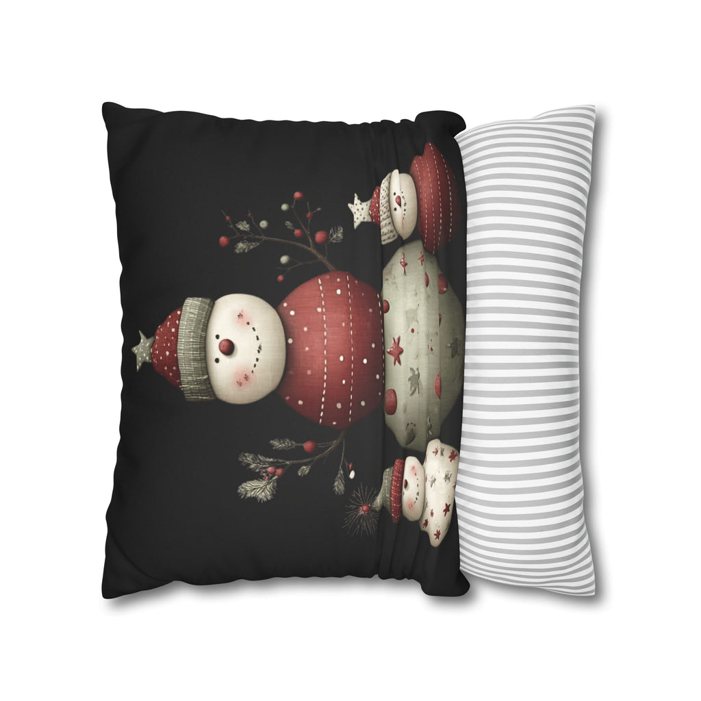 Christmas Snowman Pillowcase — Faux Suede Holiday Throw Pillow Cover CHRISTMAS PILLOW DÉCOR