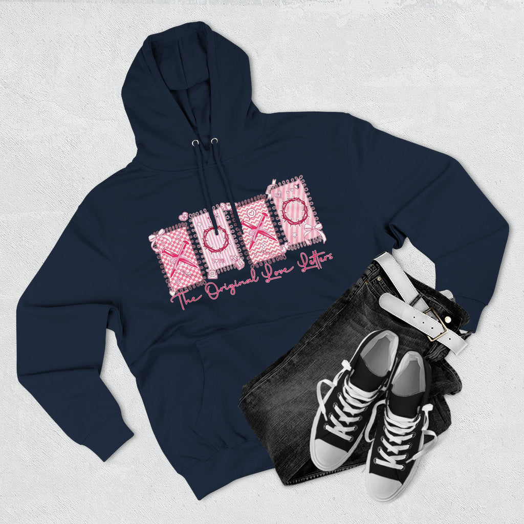 Hoodie  Pink XOXO Three Panel Love Letters Fleece Hoodie