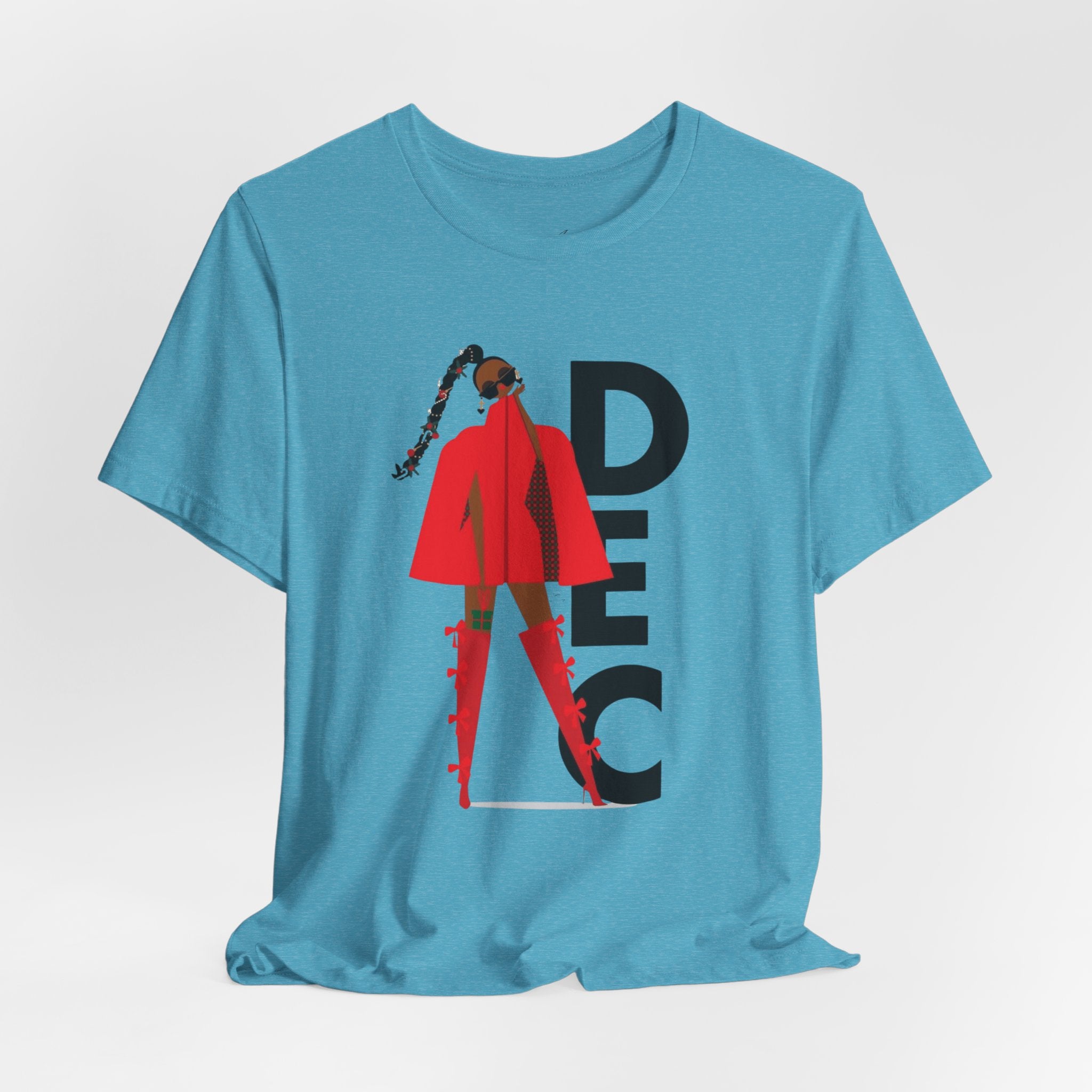 December Fashion Tee  Red Coat Model Graphic Shirt