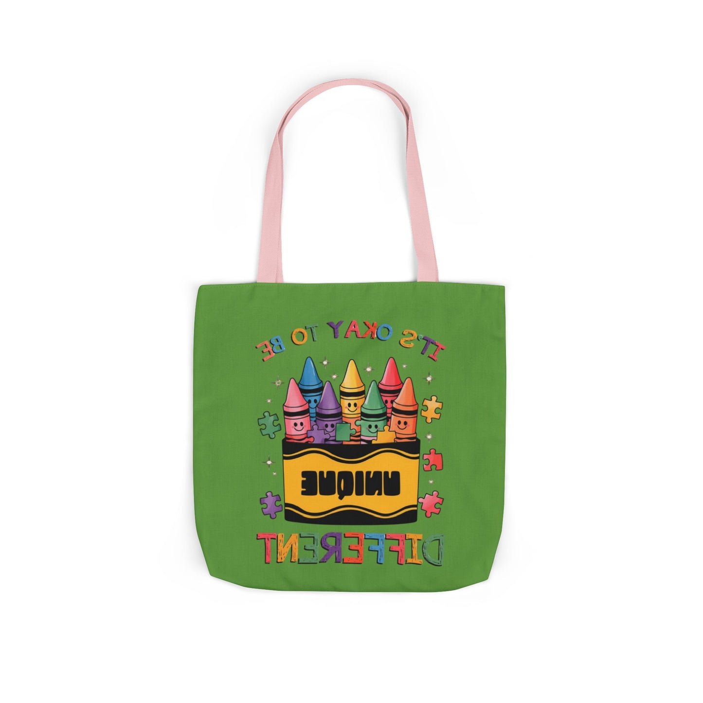 Autism Awareness & Pride Collection Unique Canvas Tote Bag with Colorful Castle Design